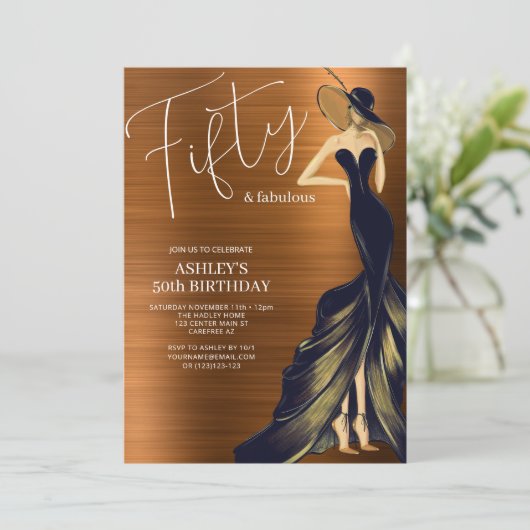 50. Geburtstag Einladung (Stehend Vorderseite)