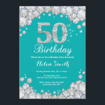 50. Geburtstag Einladung Aquamarin und Silver Diam<br><div class="desc">Einladung zum 50. Geburtstag. Aquamariner und silberer Kristall Diamond Aquamarin türkisfarbener Aqua Hintergrund. Eleganter Geburtstag Bash einladen. Erwachsener zum Geburtstag. Frauen zum Geburtstag. Männer zum Geburtstag. Für weitere Anpassungen klicken Sie bitte auf die Schaltfläche "Anpassen" und verwenden Sie unser Designwerkzeug,  um diese Vorlage zu ändern.</div>