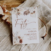 50. Geburtstag Einladung Boho Pampas