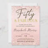 50. Geburtstag Einladung druckbare Rose Gold 50 (Vorderseite)