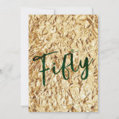 50. Geburtstag Einladung Emerald Green und Gold (Rückseite)