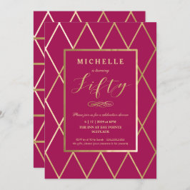 50. Geburtstag Einladung - Gold, Elegant, Trendy