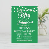 50. Geburtstag Einladung Grün fabelhaft (Stehend Vorderseite)