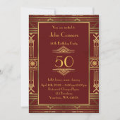 50. Geburtstag Einladung Mann 50., Gatsby-Stil (Vorderseite)