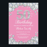 50. Geburtstag Einladung Rosa und Silver Diamond<br><div class="desc">Einladung zum 50. Geburtstag. Rosa und Silber Kristall Diamond. Elegante Birthday Bash laden. Erwachsener Geburtstag. Frauen zum Geburtstag. Männer zum Geburtstag.
Für weitere Anpassungen klicken Sie bitte auf die Schaltfläche "Anpassen" und verwenden Sie unser Designwerkzeug,  um diese Vorlage zu ändern.</div>