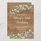50. Geburtstag Einladung - Rustikale Vegetation (Vorne/Hinten)