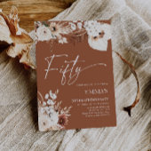 50. Geburtstag Einladung Terracotta Boho Pampas