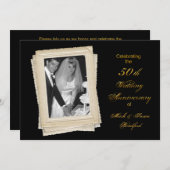 50. Geburtstag Einladung - Vintag/Foto (Vorne/Hinten)