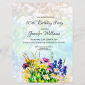 50. Geburtstag Einladung wild lebende Blume (Vorne/Hinten)