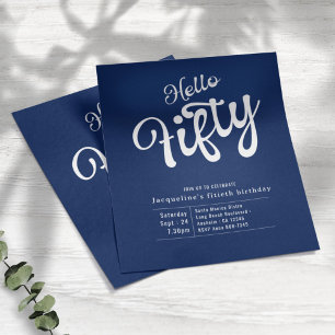 50. Geburtstag Einladung zum 50. Blue White Budget Flyer