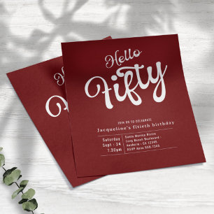 50. Geburtstag Einladung zum 50. Roten Weißbuch Bu Flyer
