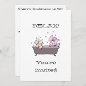 50. Geburtstag - Einladung zur zweiseitigen Wellne (Vorne/Hinten)