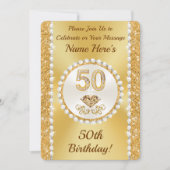 50. Geburtstag Einladungen für ihre Vorlagen, Prin (Vorderseite)