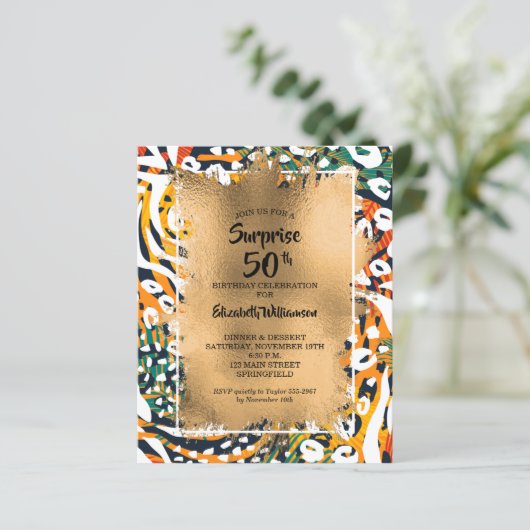 50. Geburtstag Einladungen für Tierwerbung (Stehend Vorderseite)