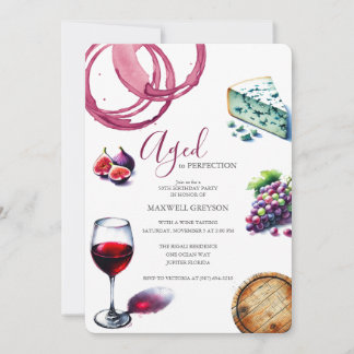 50. Geburtstag Einladungen Trendy Wein Thema