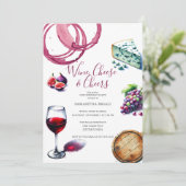 50. Geburtstag Einladungen Weinthema (Stehend Vorderseite)