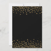 50. Geburtstag Elegant Black Gold Confetti Script Einladung (Rückseite)