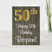 50. Geburtstag: Elegante Imitate Gold Look #, Imit Karte (Vorderseite)