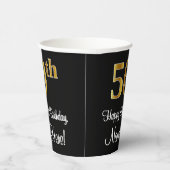50. Geburtstag - Elegante Luxuriöse Imitate Gold L Pappbecher (Rechts)