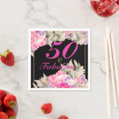 50. Geburtstag Elegante Rose Serviette (Beispiel)