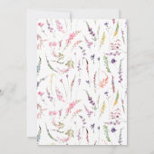 50. Geburtstag Elegante Wildblume Wasserfarben Einladung (Rückseite)