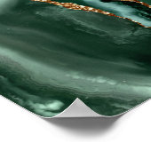 50. Geburtstag Emerald Green Gold Agate Willkommen Poster (Ecke)