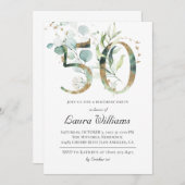 50. Geburtstag Eukalyptus Grüne Einladung (Vorne/Hinten)