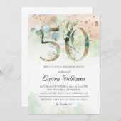 50. Geburtstag Eukalyptus Grüne Einladung (Vorne/Hinten)