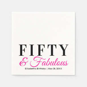 50. Geburtstag Extravagantes Hot Pink Serviette