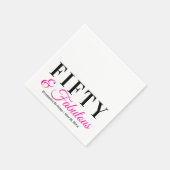 50. Geburtstag Extravagantes Hot Pink Serviette (Ecke)