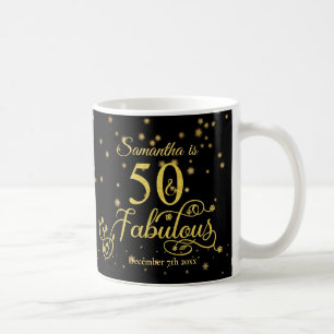 50. Geburtstag, fabelhafte Gold Glitzer Stars Kaffeetasse