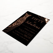 50. Geburtstag, fabelhafte Rose Gold Dress 50. Folieneinladung (Gedreht)