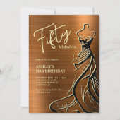 50. Geburtstag, fabelhaftes Kleid Kupfer Einladung (Vorderseite)