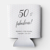50. Geburtstag, fabelhaftes Pink Black Dosenkühler (Rückseite)