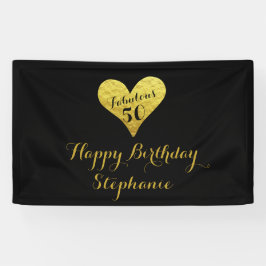 50. Geburtstag Fabulous 50 Black | Imitate Gold He Banner