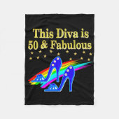 50. GEBURTSTAG FABULOUS DIVA DESIGN FLEECEDECKE (Vorderseite)