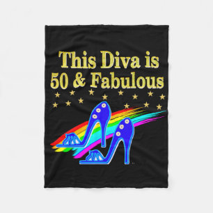50. GEBURTSTAG FABULOUS DIVA DESIGN FLEECEDECKE