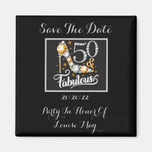 50 Geburtstag Fabulous Elegant Save the Date Magnet