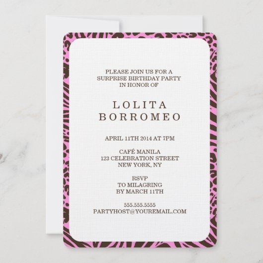 50. Geburtstag Fabulous & Fierce Party Einladung (Rückseite)