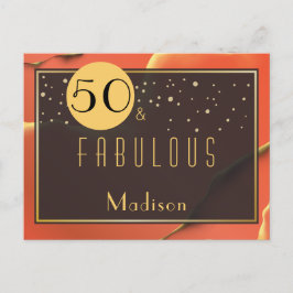 50. Geburtstag Fabulous Tomato Red Postkarte