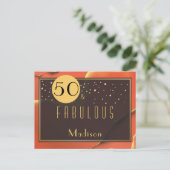 50. Geburtstag Fabulous Tomato Red Postkarte (Stehend Vorderseite)