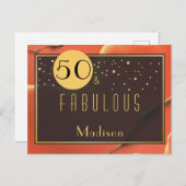 50. Geburtstag Fabulous Tomato Red Postkarte (Vorne/Hinten)