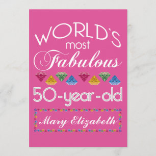 50. Geburtstag Fantastische Gemische Himbeere Rosa Einladung