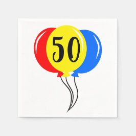 50. Geburtstag farbenfrohe Ballons Serviette