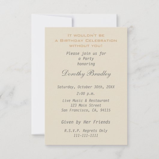 50. Geburtstag Feier Carousel Custom Einladung (Rückseite)