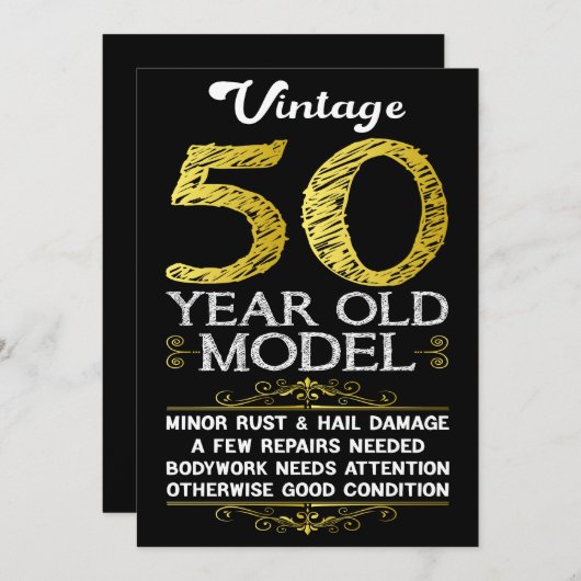 50. Geburtstag Feiertagskarte (Vorne/Hinten)