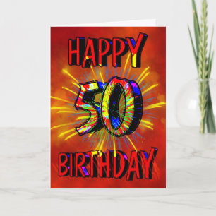 50. Geburtstag Feuerwerk Karte