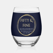 50. Geburtstag Fifty and Fine Navy Gold Benutzerde