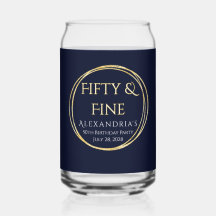 50. Geburtstag Fifty and Fine Navy Gold Custom