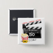 50. Geburtstag Filmthema Button (Vorne & Hinten)